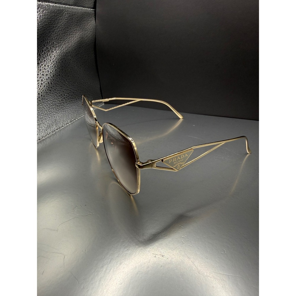 Prada Gold Butterfly Sunglasses SPR 62W ZVN-3D0 57-18 140 Triangle Logo